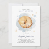Cute Waterverf Slaping Baby Fox Baby shower Kaart (Voorkant)