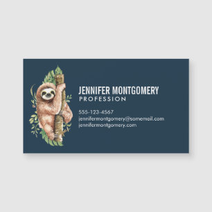 Cute Waterverf Sloth & Tropical Leaves