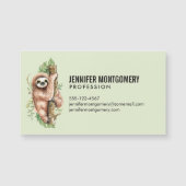 Cute Waterverf Sloth & Tropical Leaves (Voorkant)