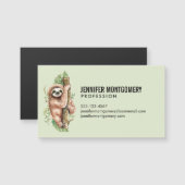 Cute Waterverf Sloth & Tropical Leaves (Voorkant / Achterkant)