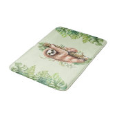 Cute Waterverf Sloth & Tropical Leaves Badmat (Gekanteld)