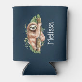 Cute Waterverf Sloth & Tropical Leaves Blikjeskoeler (Voorkant)