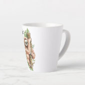 Cute Waterverf Sloth & Tropical Leaves Latte Mok (Rechterhoek)