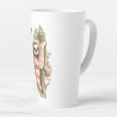 Cute Waterverf Sloth & Tropical Leaves Latte Mok (Rechterhoek)