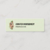 Cute Waterverf Sloth & Tropical Leaves Mini Visitekaartje (Voorkant)