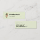 Cute Waterverf Sloth & Tropical Leaves Mini Visitekaartje (Voorkant / Achterkant)