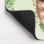 Cute Waterverf Sloth & Tropical Leaves Muismat (Hoek)