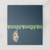 Cute Waterverf Sloth & Tropical Leaves Plaatskaartje (Buitenkant ongevouwen)