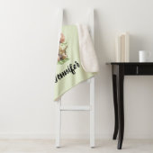 Cute Waterverf Sloth & Tropical Leaves Sherpa Deken (In situ)