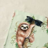 Cute Waterverf Sloth & Tropical Leaves Strandlaken (In situ)