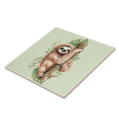 Cute Waterverf Sloth & Tropical Leaves Tegeltje (Zijkant)