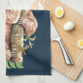 Cute Waterverf Sloth & Tropical Leaves Theedoek (Quarter Fold)