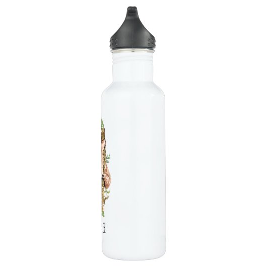 Cute Waterverf Sloth & Tropical Leaves Waterfles (Rechts)