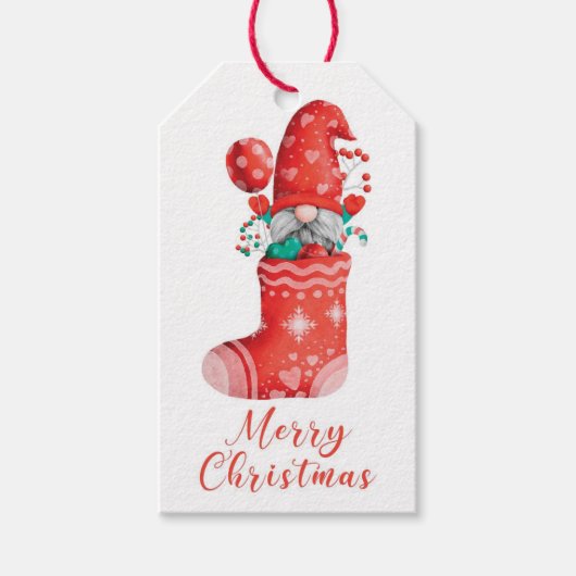 Cute Waterverf Snoep Gnome Cadeaus Labels Cadeaulabel (Voorkant)