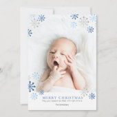 Cute Waterverf Snowflakes FotokerstKaart Kaart (Voorkant)