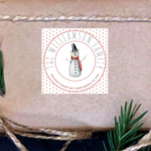 Cute Waterverf Snowman Familienaam Polka Dot