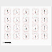 Cute Waterverf Snowman Familienaam Polka Dot Vierkante Sticker (Vel)