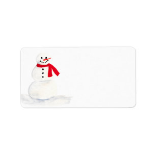 Cute Waterverf Snowman Holiday Blank DIY-adres Etiket
