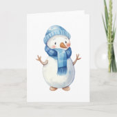 Cute Waterverf Snowman Kaart (Voorkant)