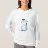 Cute Waterverf Snowman T-shirt (Voorkant)