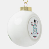 Cute Waterverf Snowman Wrapped in Lights Ornament (Links)
