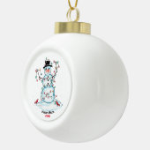 Cute Waterverf Snowman Wrapped in Lights Ornament (Rechts)