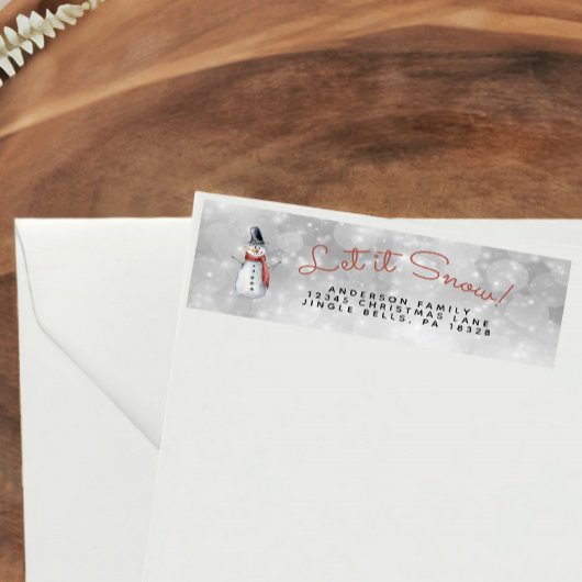 Cute Waterverf Snowy laat het sneeuwsneeuw Etiket