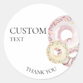 Cute Waterverf Sprinkle Donut Hartelijk dank Ronde Sticker (Voorkant)