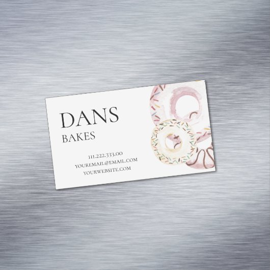 Cute Waterverf Sprinkle Donut Magnetisch Visitekaartje (Voorbeeld)