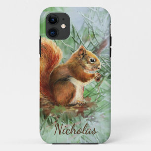 Cute Waterverf Squirrel Animal Naam Case-Mate iPhone Case