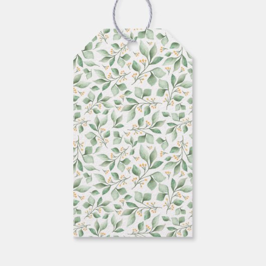 Cute Waterverf Squirrel Greenery Wreath Birthday Cadeaulabel (Achterkant)