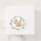 Cute Waterverf Squirrel Greenery Wreaty Bedankt Bedankjes Labels (In situ)