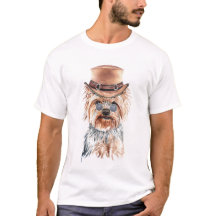 Cute Waterverf Steampunk Yorkshire Terrier