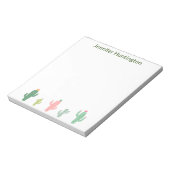 Cute Waterverf Succulent Cactus Personalized Notitieblok (Linkerzijde)