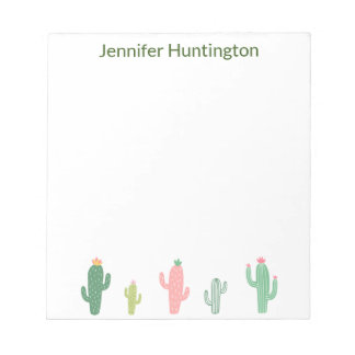 Cute Waterverf Succulent Cactus Personalized Notitieblok
