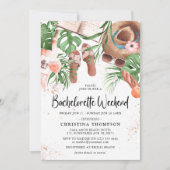 Cute Waterverf Summer Bachelorette Party Weekend Kaart (Voorkant)