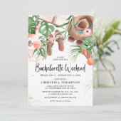 Cute Waterverf Summer Bachelorette Party Weekend Kaart (Staand voorkant)