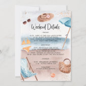 Cute Waterverf Summer Bachelorette Party Weekend Kaart (Achterkant)