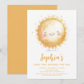 Cute Waterverf Sunshine Girl 1ste verjaardag Kaart (Voorkant / Achterkant)