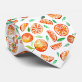 Cute Waterverf Sweet Citrus Sinaasappel Fruit Stropdas (Opgerold)