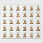 Cute Waterverf Teddy Bear Baby shower Cadeaupapier (Vlak)