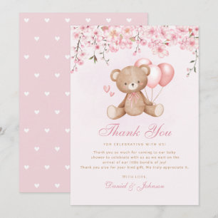 Cute Waterverf Teddy Bear Baby shower Dank u wel Kaart
