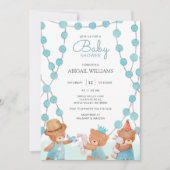 Cute Waterverf Teddy Bear Baby shower Invitation Kaart (Voorkant)