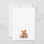 Cute Waterverf Teddy Bear Baby shower Kaart (Achterkant)