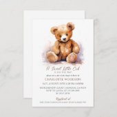 Cute Waterverf Teddy Bear Baby shower Kaart (Voorkant / Achterkant)