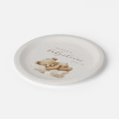 Cute Waterverf Teddy Bear Baby shower Papieren Bordje (Gekanteld)