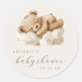 Cute Waterverf Teddy Bear Baby shower Ronde Sticker (Voorkant)