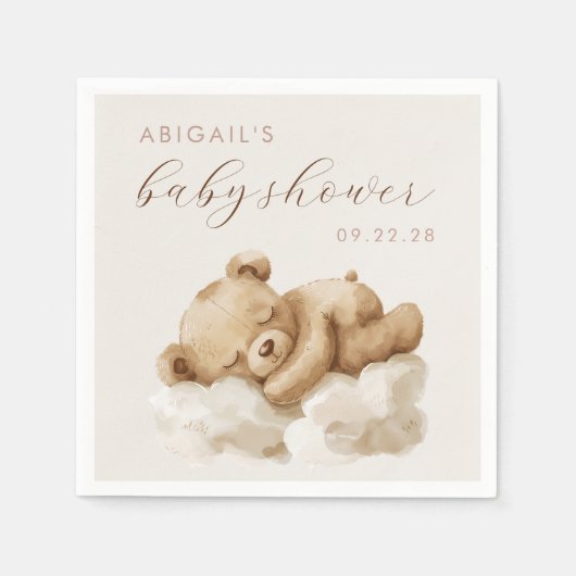 Cute Waterverf Teddy Bear Baby shower Servet (Voorkant)
