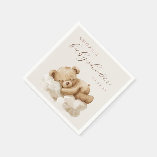 Cute Waterverf Teddy Bear Baby shower Servet (Hoek)