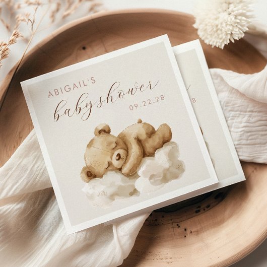 Cute Waterverf Teddy Bear Baby shower Servet
